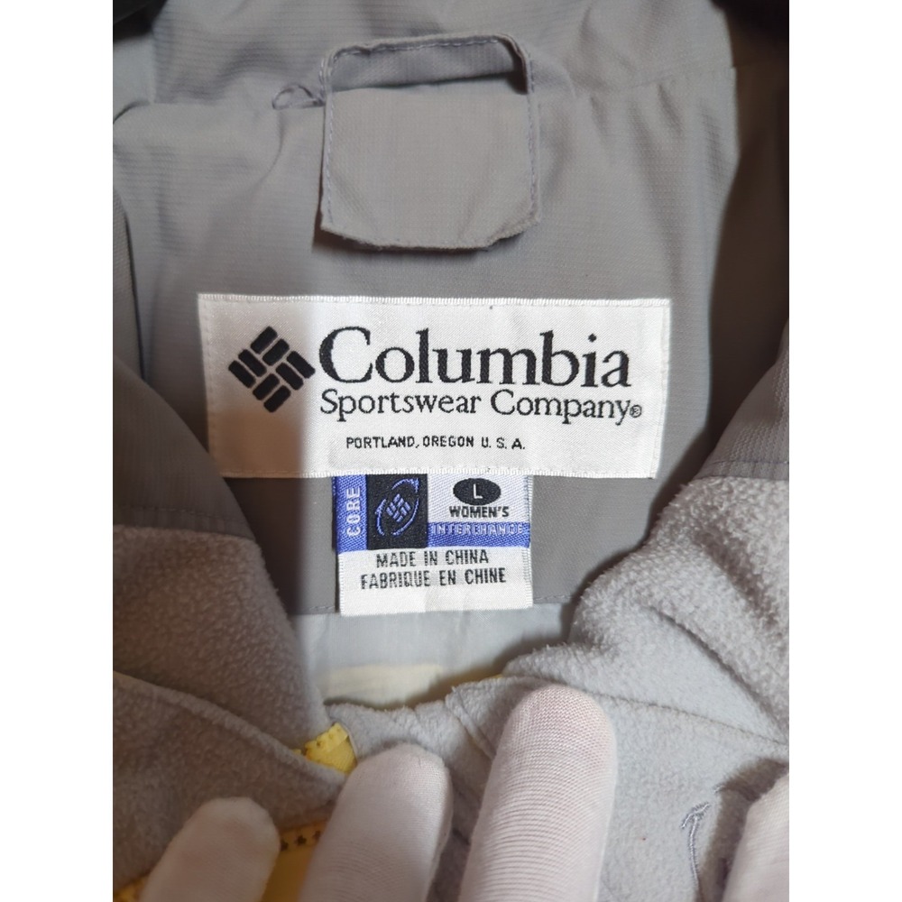 COLUMBIA CHALLENGE SERIES Ski Snowboarding Jacket Women's Large Yellow Gray VTG - Picture 4 of 17